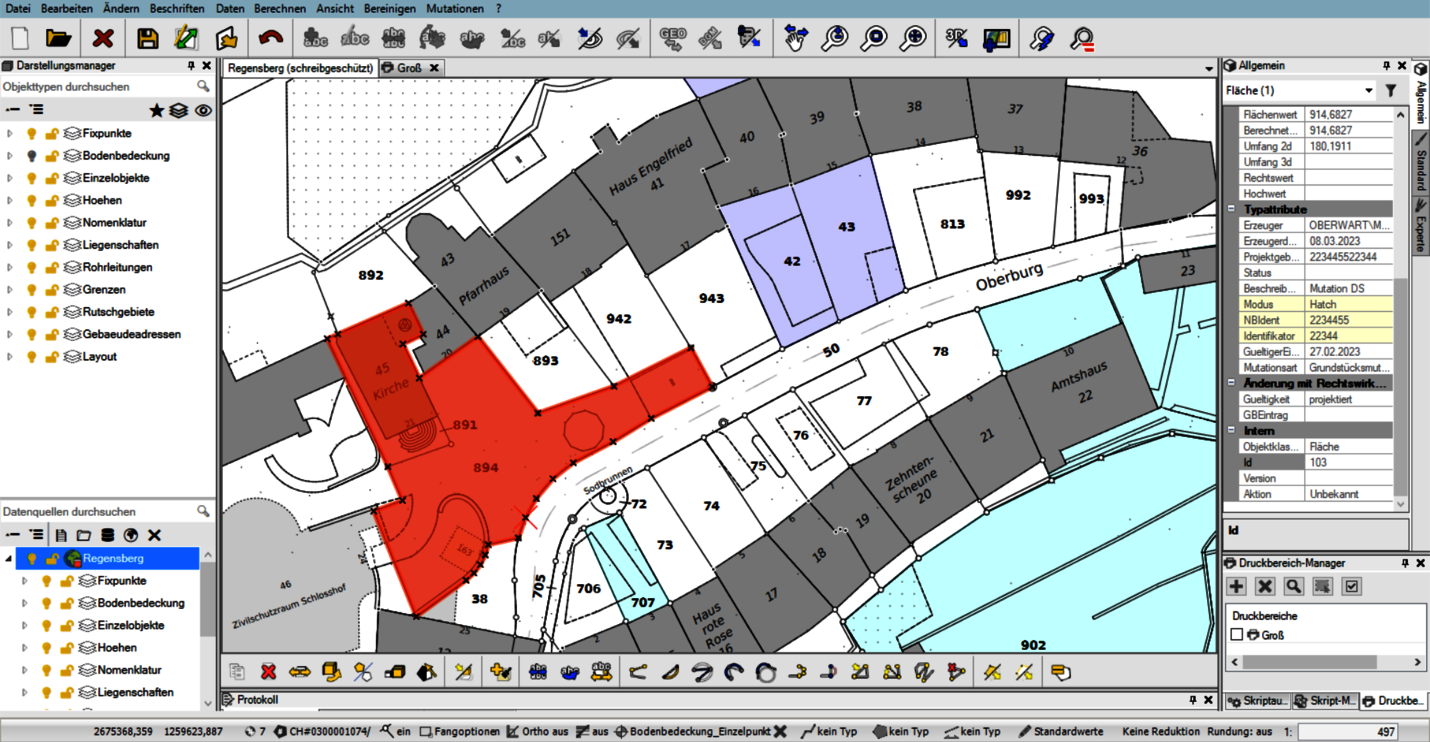 Mutationen effizient verwalten mit rmDATA GeoMapper Amtliche Vermessung