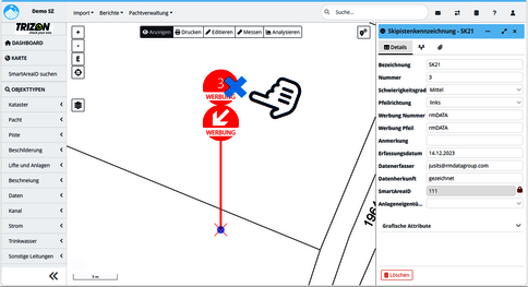 rmDATA Smart Area: Selektion punkthafter Elemente