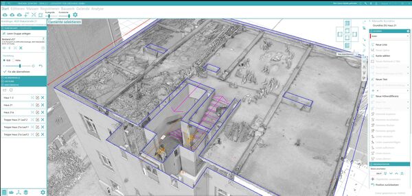 rmDATA 3DWorx: Grundriss eines Dachgeschoßes